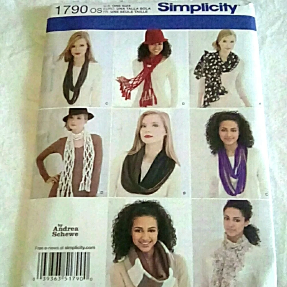 Simplicity 1790 Scarves in 4 Styles new and uncut